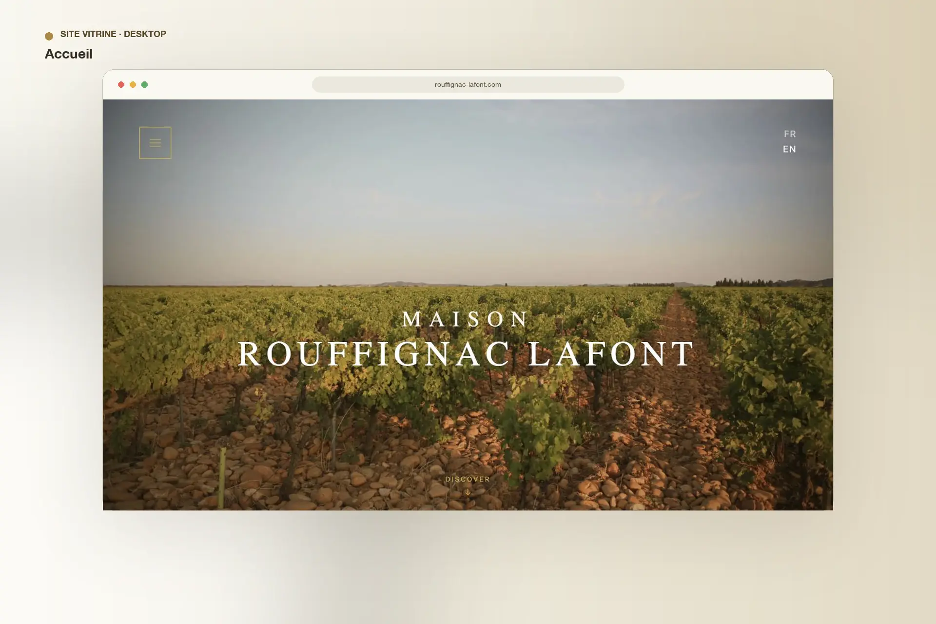 Maison Rouffignac Lafont — page d’accueil sur ordinateur