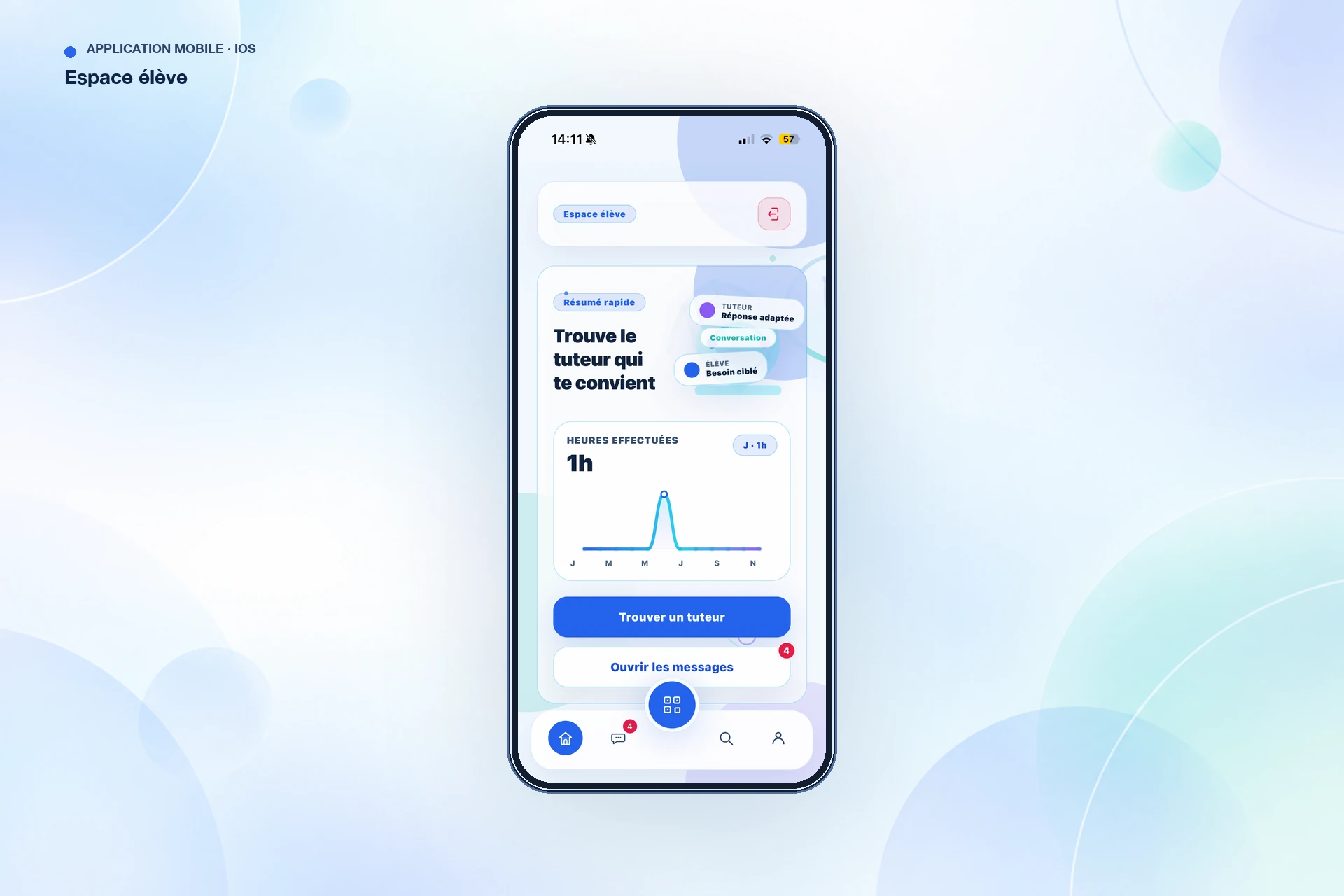Sapio — tableau de bord étudiant sur mobile