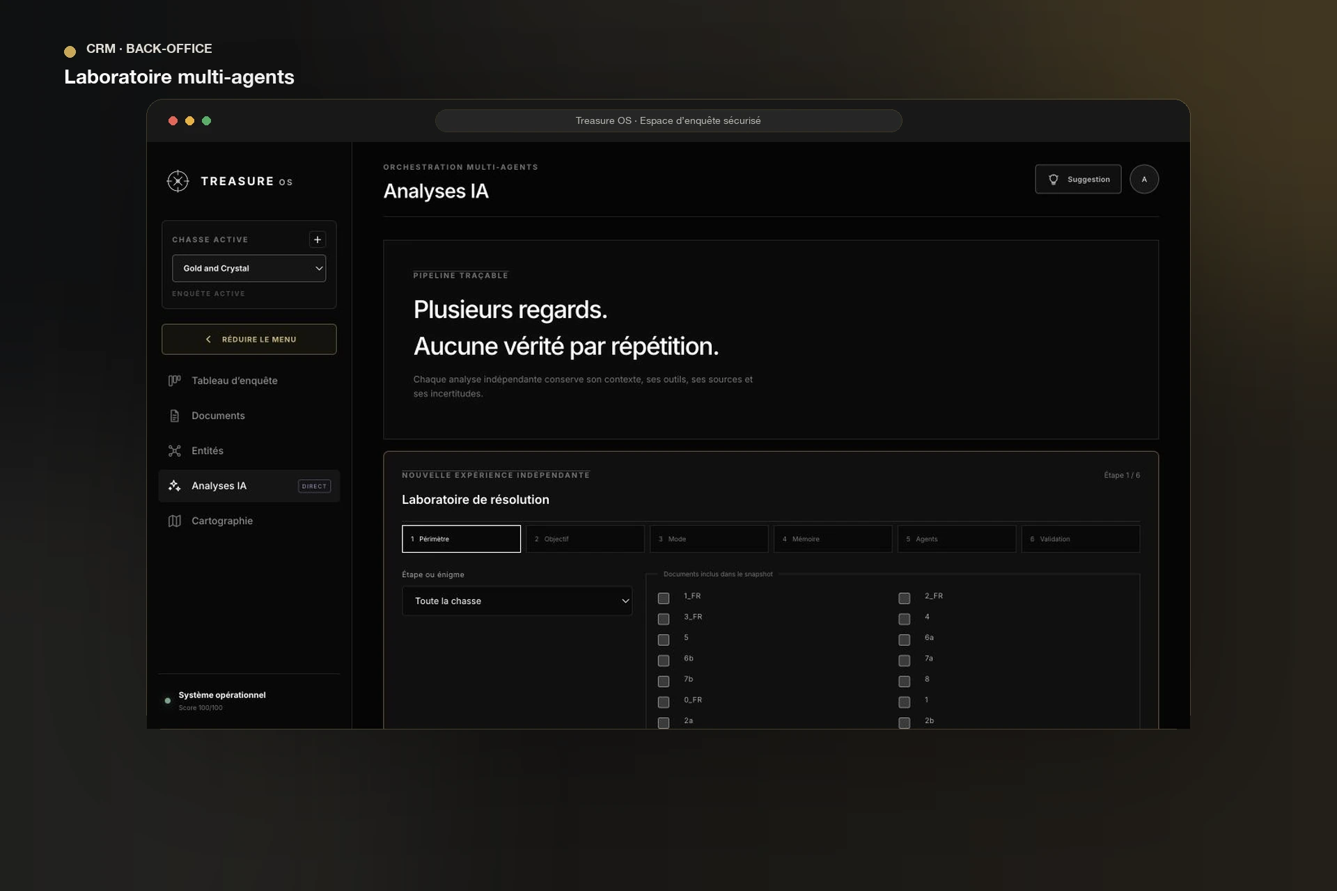 Treasure OS — analyses assistées par IA dans le back-office